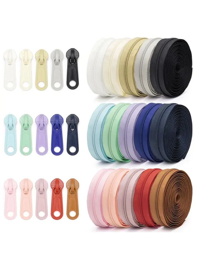White Nylon Zipper 177 Inch Size 5 With 10 Plastic Pulls For Sewing Clothes Replacement - Image 4